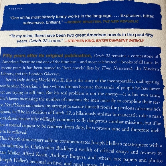 CATCH - 22 a Novel by JOSEPH HELLER 50th Anniversary Edition - Picture 3 of 5